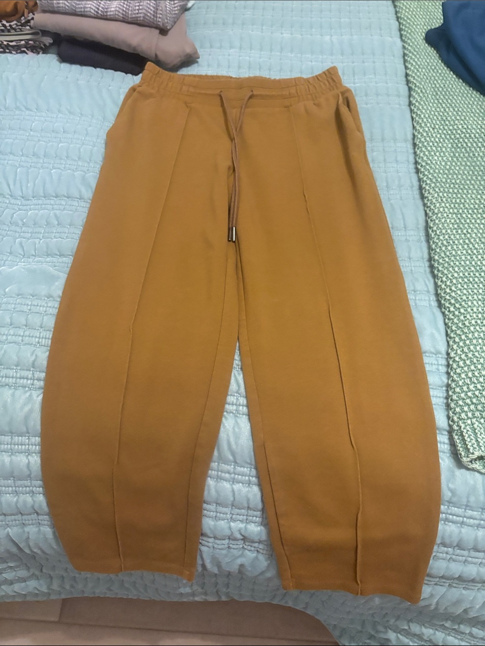 a new day Mustard Drawstring Track Pants